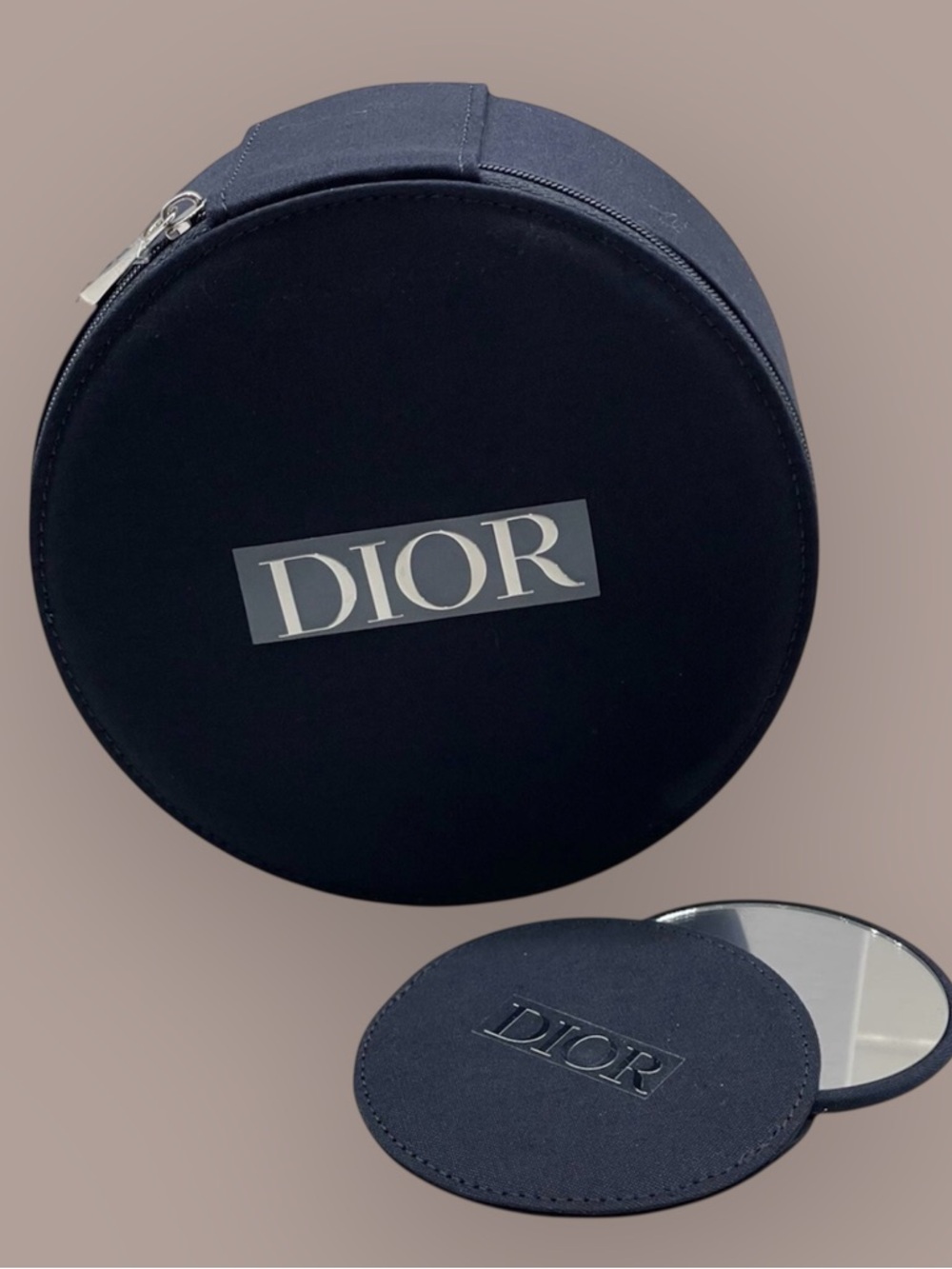 Navy-Blue Dior Beauty Vanity Case/Cosmetic-Makeup Mirror SET